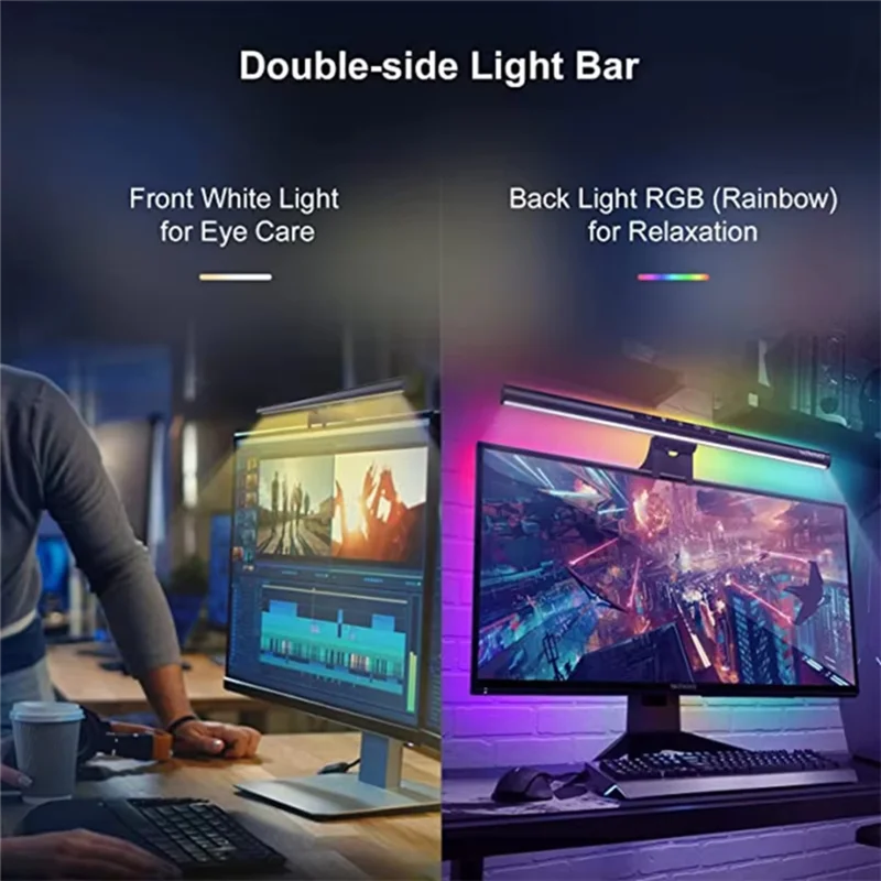 ABDJ-Untuk Pekerjaan Untuk Belajar Membaca Monitor Light Bar LED Layar Komputer Lampu Gantung RGB Suasana Lampu Meja Stepless Dimmable