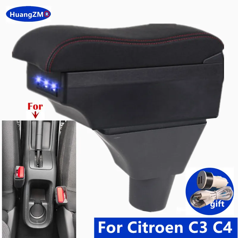 For Citroen C3 C4 Armrest Box For Citroen C3 C4 Car Armrest box Storage box Interior Dedicated Retrofit parts Car Accessories