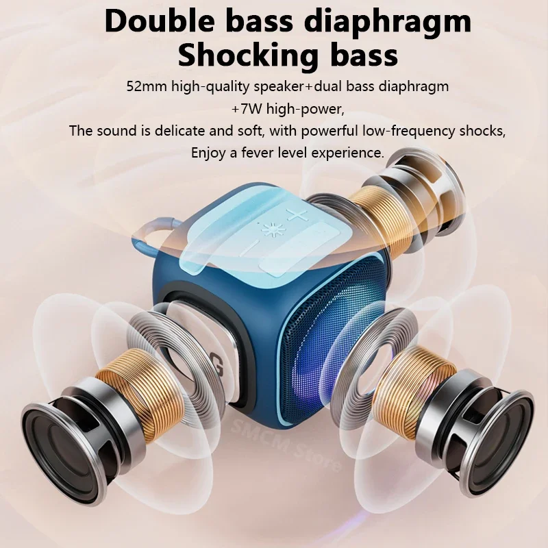 TG359 แบบพกพา caixa de som ลําโพงบลูทูธกลางแจ้ง Mini คอลัมน์วิทยุ FM TF เสียงซับวูฟเฟอร์ไร้สาย LED Soundbox พอร์ต Type-c