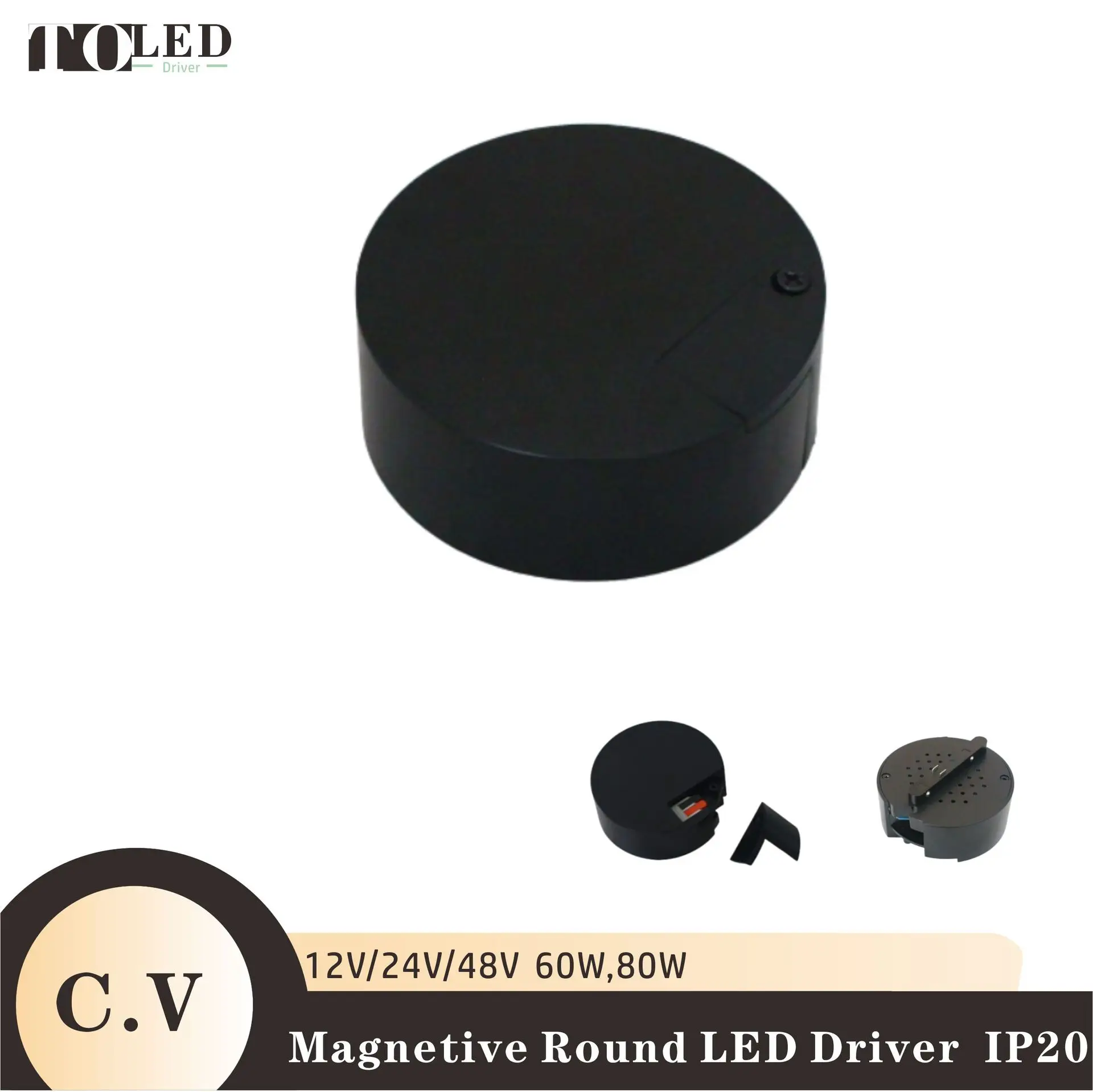 Constant-voltage DC12V/24V/48V 60W/80W Mini Black Plastic Magnetic Suction Track Power Supply LED Driver Switching Power Supply
