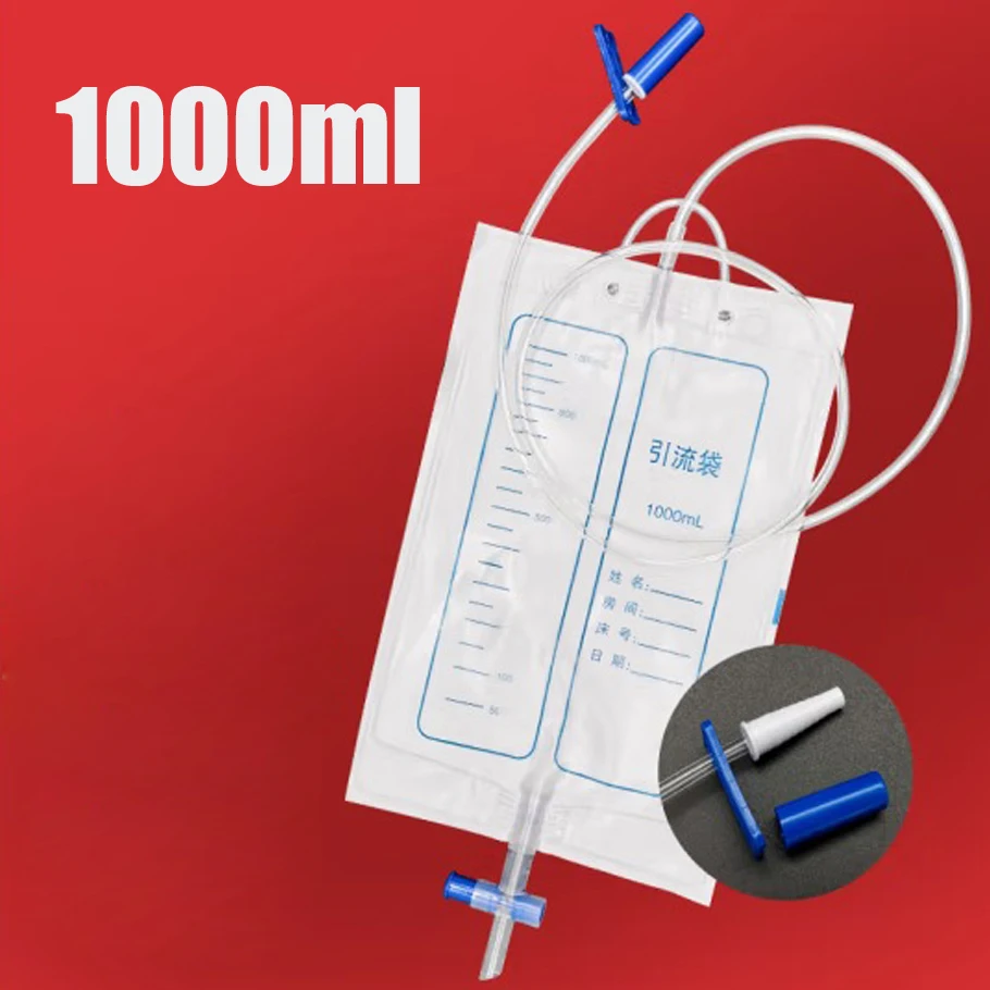 10Pcs External Disposable 1000ml Urine Bag PVC Storage Urinary Drainage Sack Pee Collection Bags With Cross Valve Catheter
