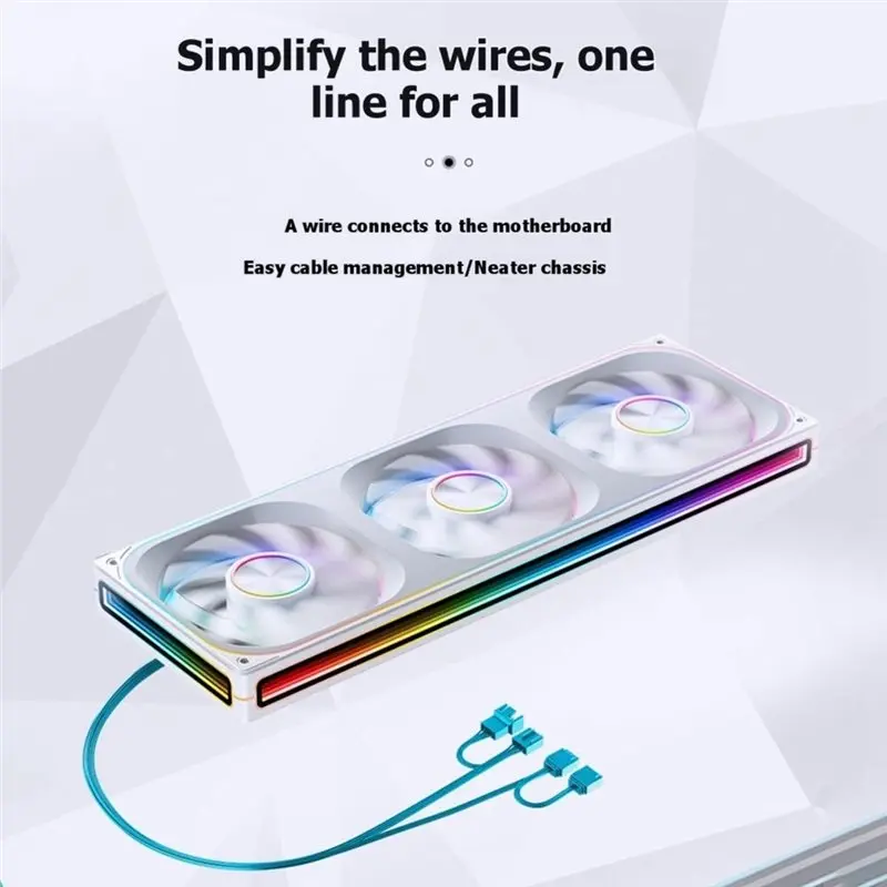 A46M-ZA-360 Case Cooling Fan 12Cm ARGB Building Block Fan PWM Silent Chassis Fan Connected W