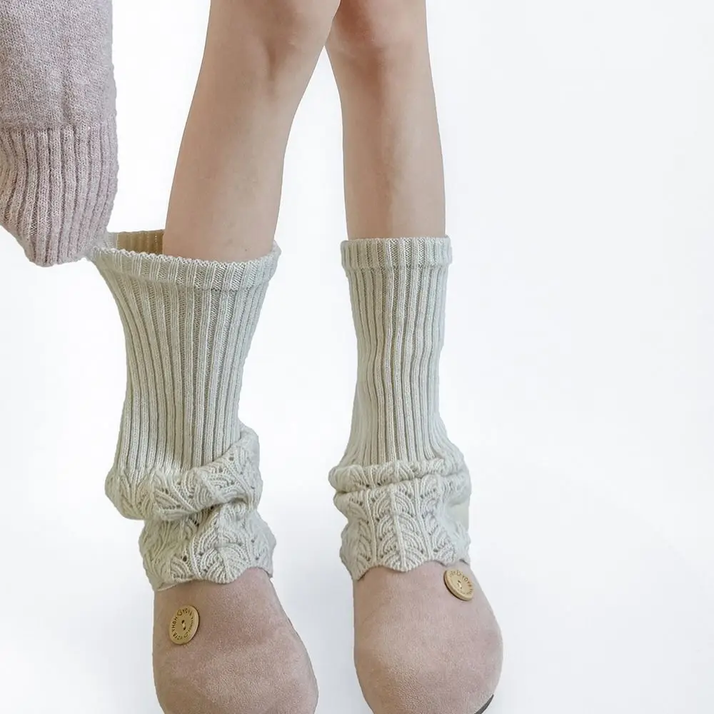 

Готические однотонные женские вязаные гетры, утолщенные ботинки для девочек в стиле ретро, носки до середины икры, мягкие женские чехлы для ног Harajuku