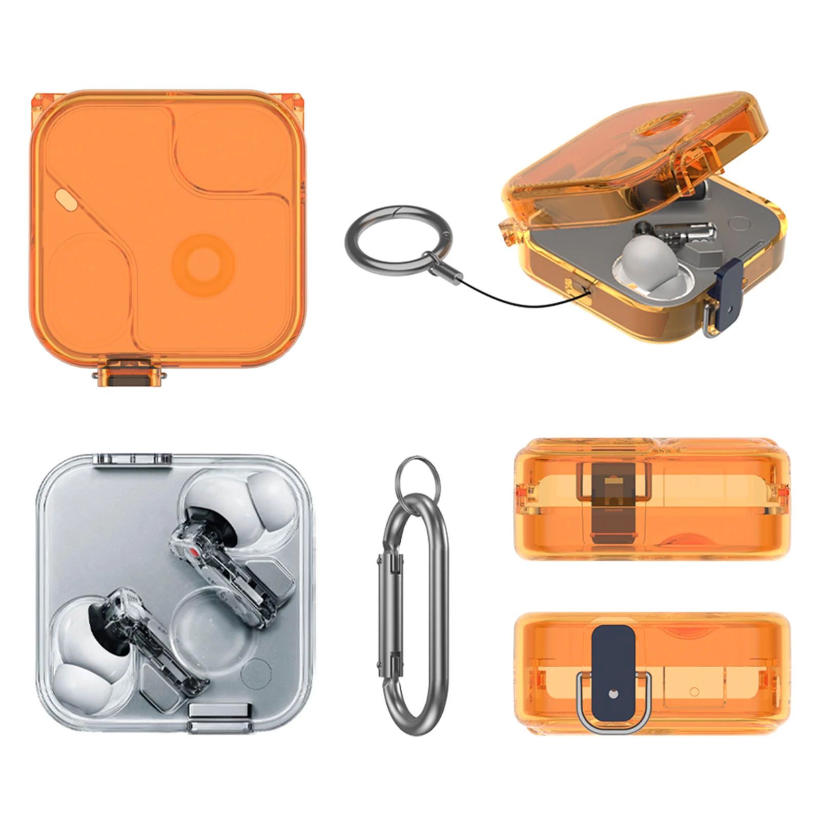 Schutzhülle mit Karabiner, kratzfeste Schutzhülle für Ohrhörer, waschbar, für Nothing Ear (3), Bluetooth-kompatible Ohrhörer