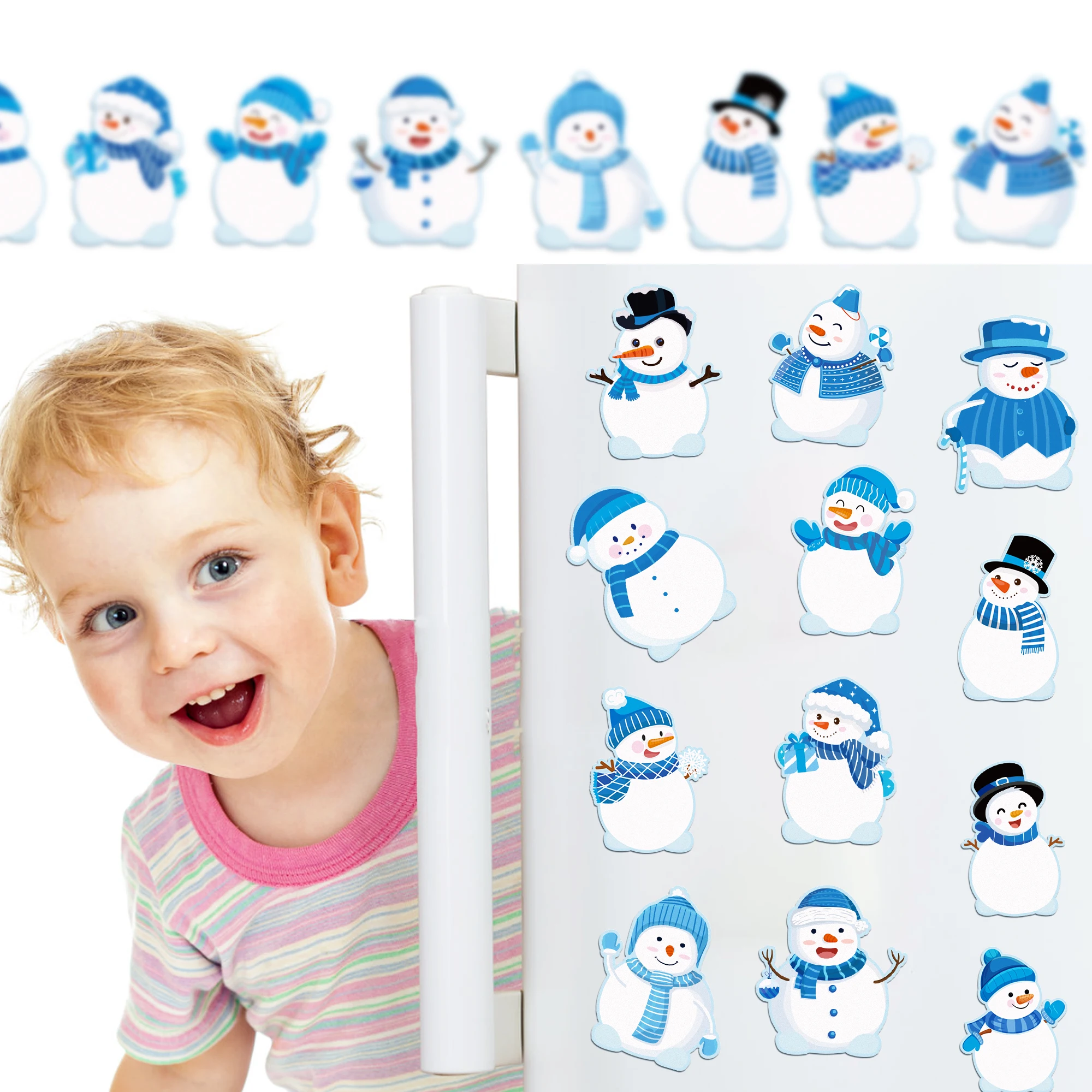 12/24 قطعة عيد الميلاد ثلج على شكل لوحات مذكرة ، منصات ملاحظات ذاتية اللصق ، الثلاجة ملاحظات لاصقة لمستلزمات حفلات عيد الميلاد