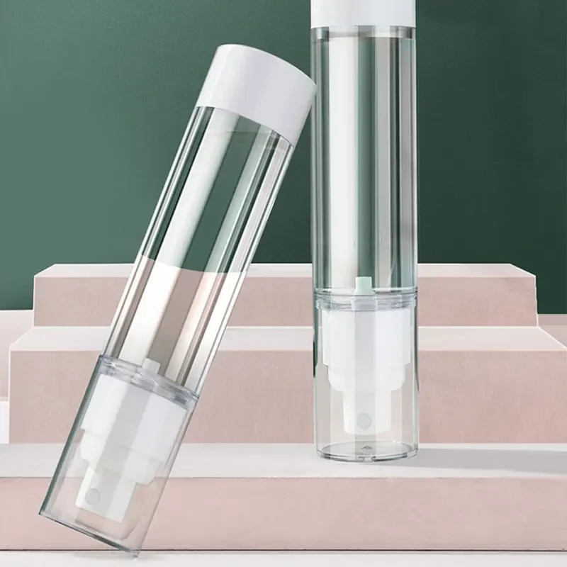 10/15/30/50/80/100 ミリリットルクリアエアレスクリームポンプボトル詰め替え空ボトル旅行真空エアレス容器化粧ボトル