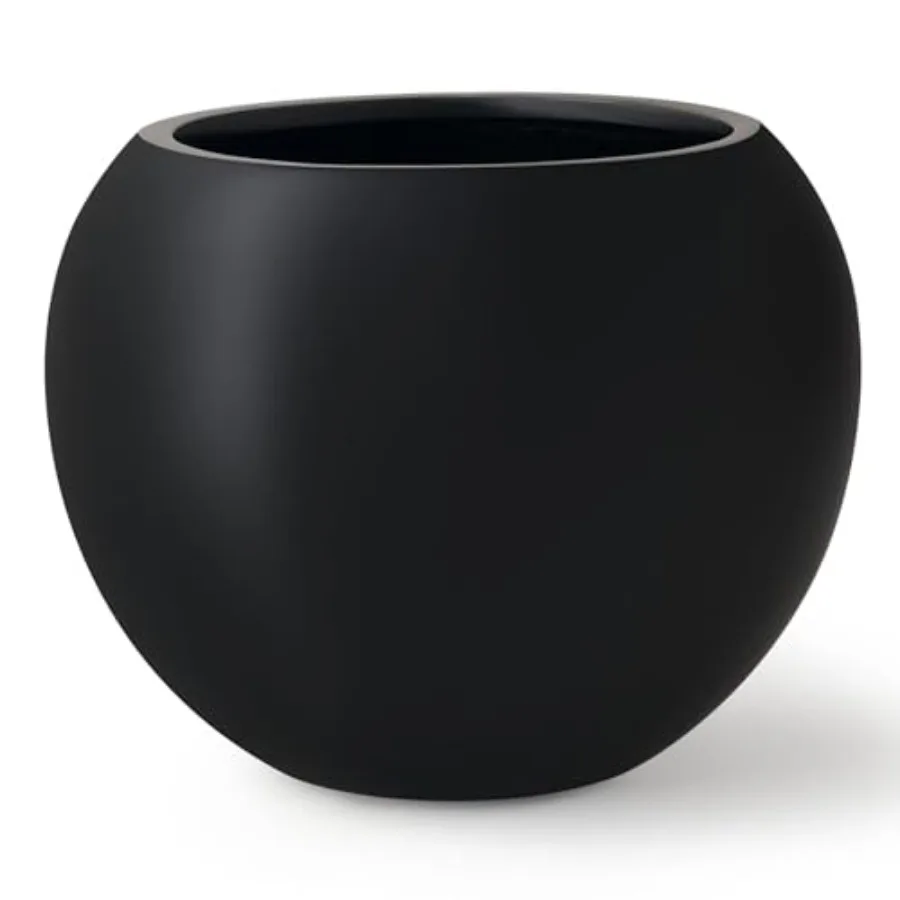 9.7 H X 12 D Premium Globo Fiberstone Round Planter With Drainage Hole Smooth F…