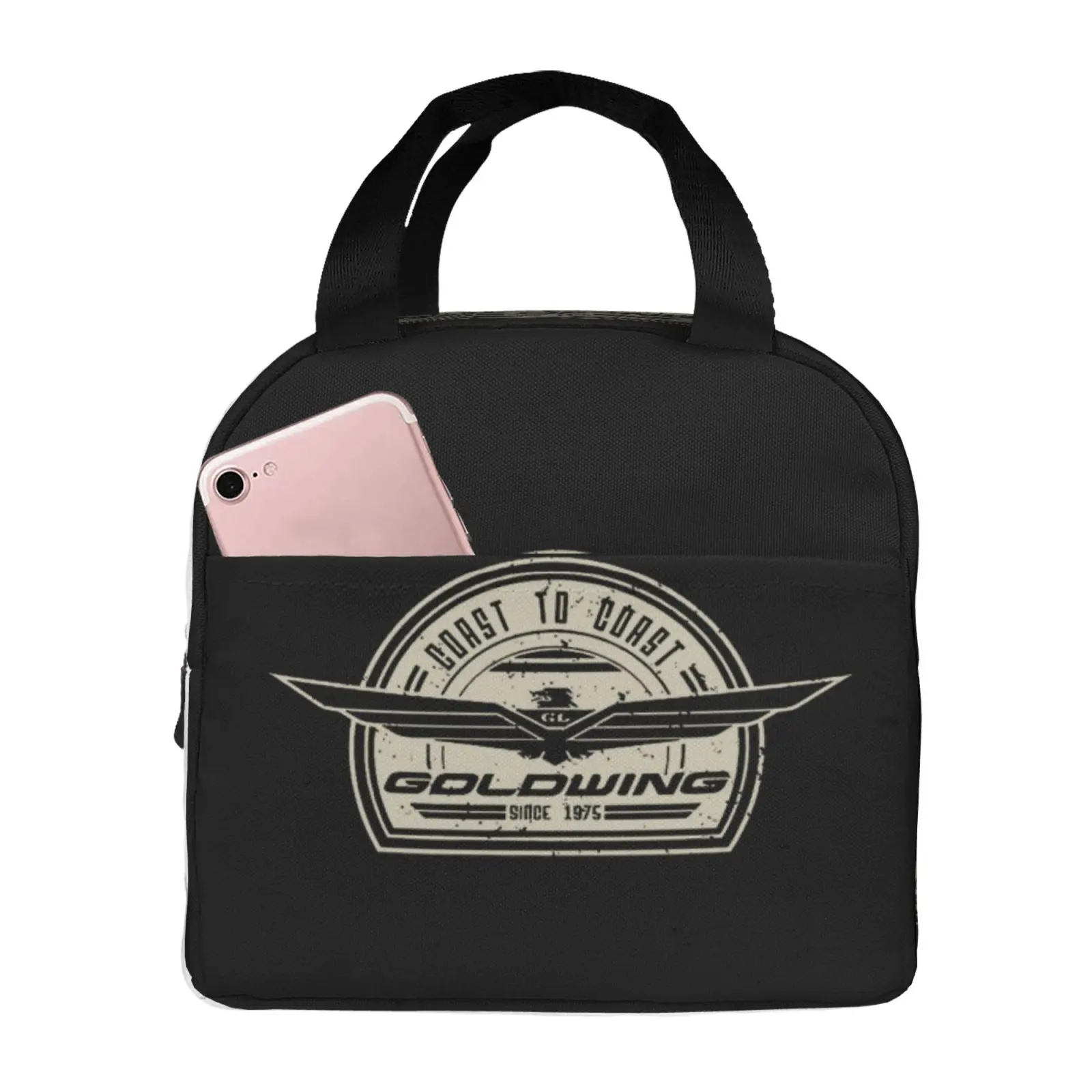 Japan Motorcycle Riding Gold Wing GL1800 Print Lunch Bag Portable Thermal Cooler Insulated Bento Box for Kids Food Tote Bags