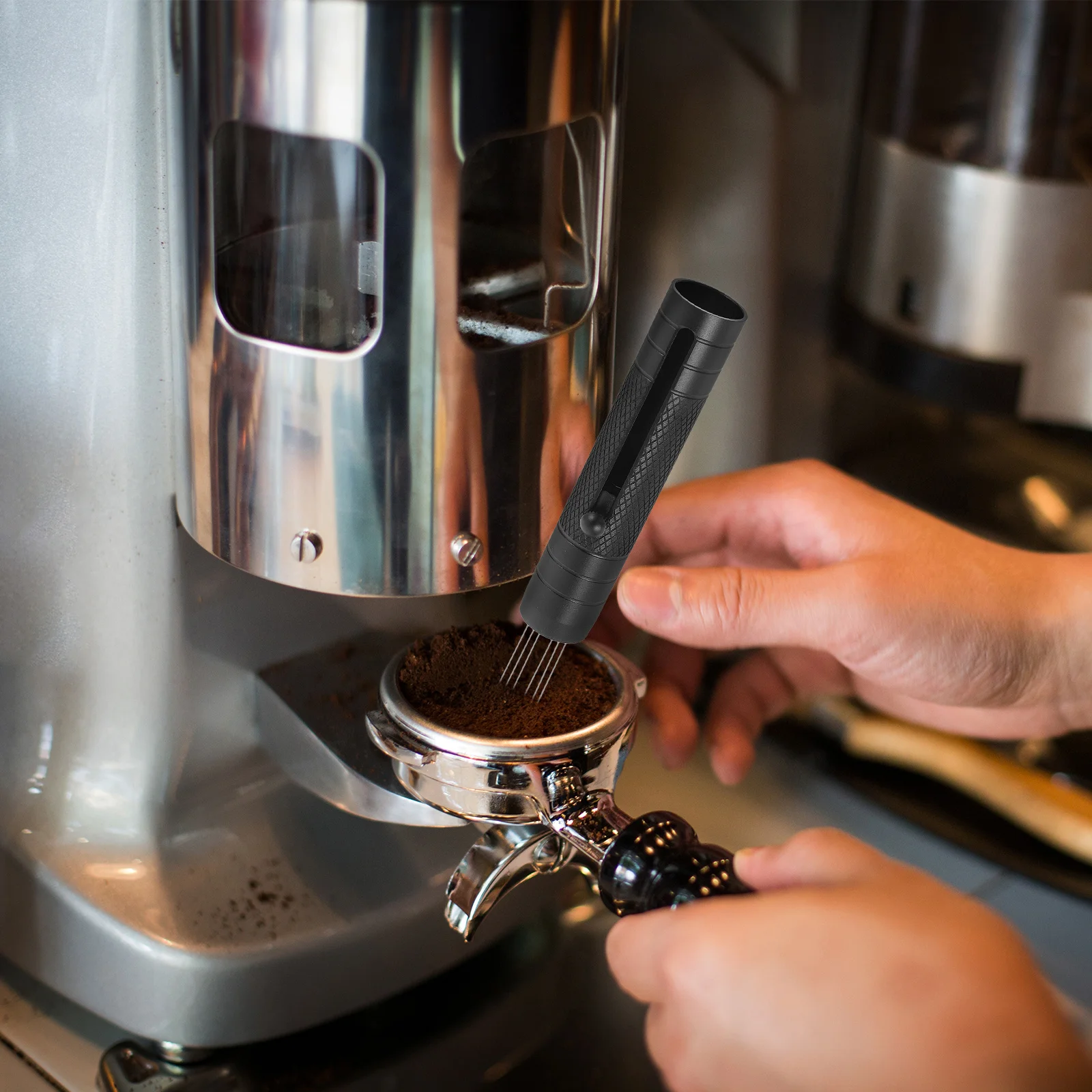 

Stainless Steel Retractable Espresso Distributor Powder Stirring Tool Adjustable Design for Richer Coffee Taste Kitchen Supplies