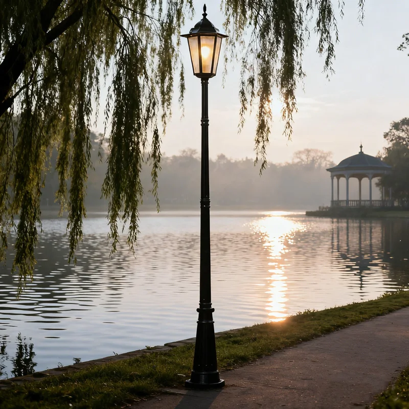 European Style Retro Garden Lamp Community Villa Garden Rust Proof Street Lamp Pole Outdoor Waterproof Single Head ≈260CM
