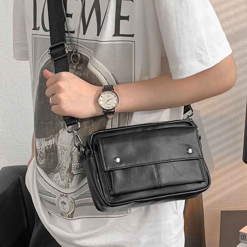 New Fashion Man Bag Cross Bag Leather Business Satchels For Boy Simple Designer Luxury Bag