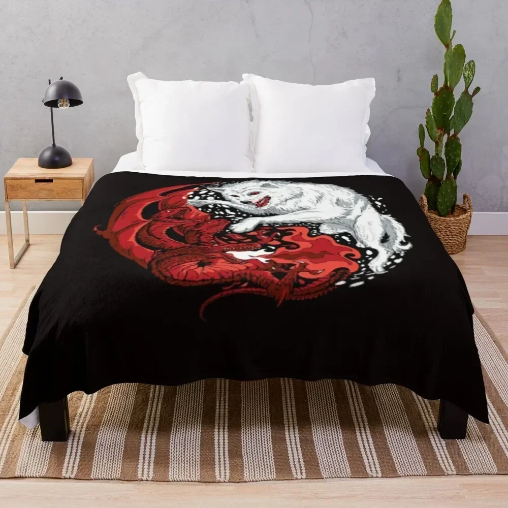 

Wolf and Dragon Throw Blanket Kid'S halloween Winter beds Blankets