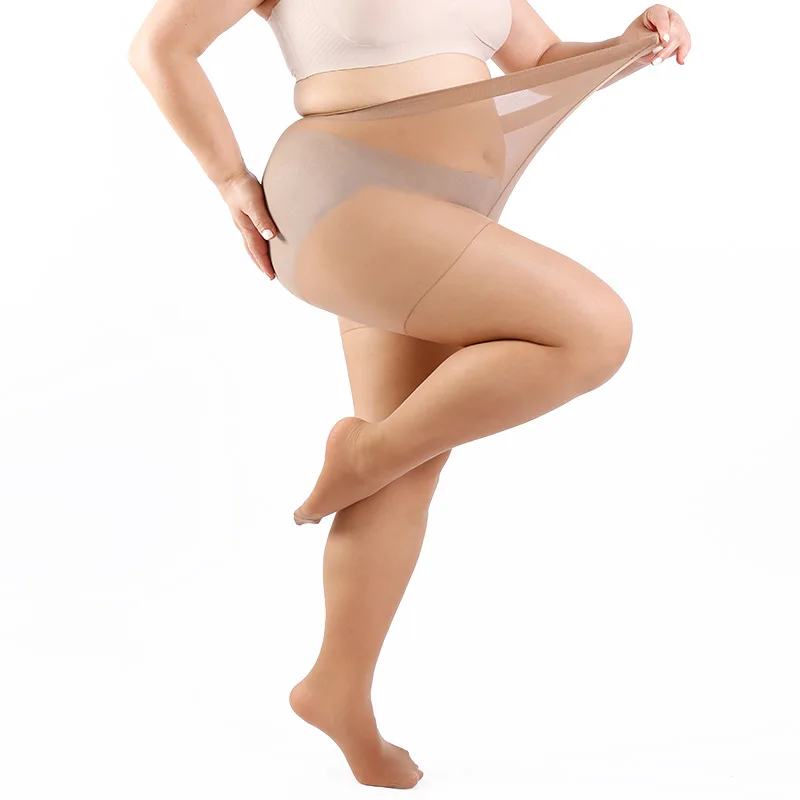 Damen Übergröße 20 Denier Transparente Strumpfhose mit Hoher Taille, Nylon-Strumpfhose, Superelastisch XL-4XL, Große Größen für Kräftige Damen bis 150kg/330lbs – Detail 7