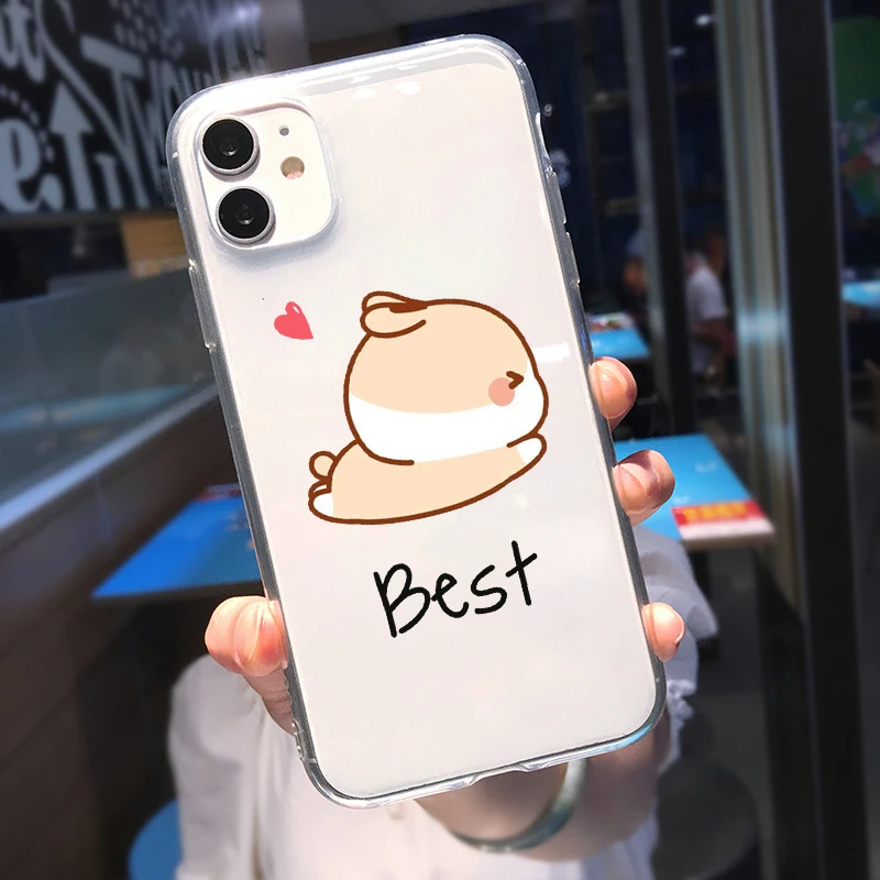 Best Friends Phone Case For iPhone 16 15 14 13 12 11 Pro XS MAX 7 XR 8 7 Plus Clear Cover Fundas