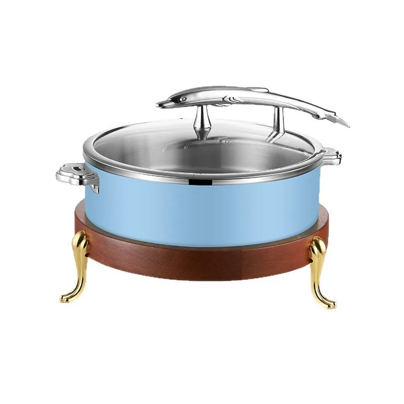 Visual Insulation Furnace with Lid Electric Heating Hotel Buffy Furnace Breakfast Furnace Large Capacity