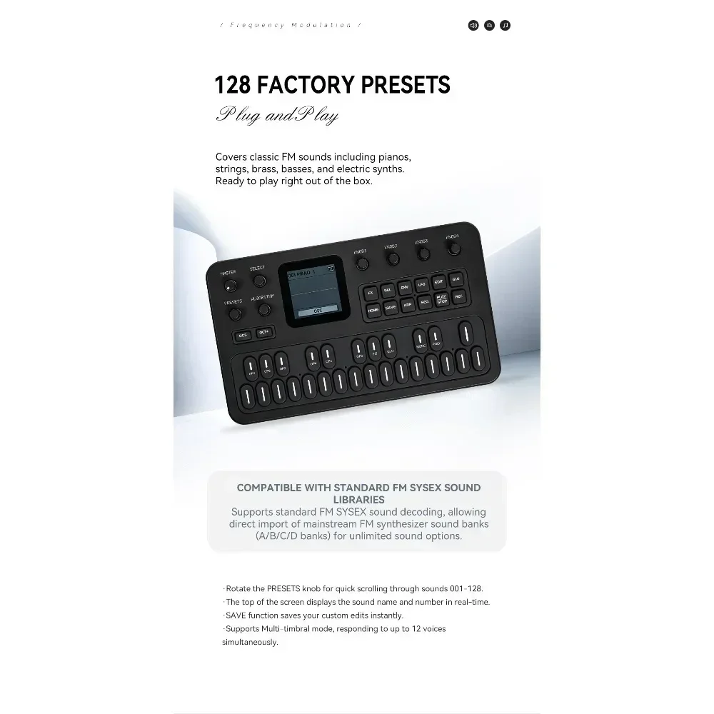 M-Vave Fm1 Portable Synthesizer Midi Keyboard With Built In Speaker Outdoor Music Arrangement Controller Ready Stock