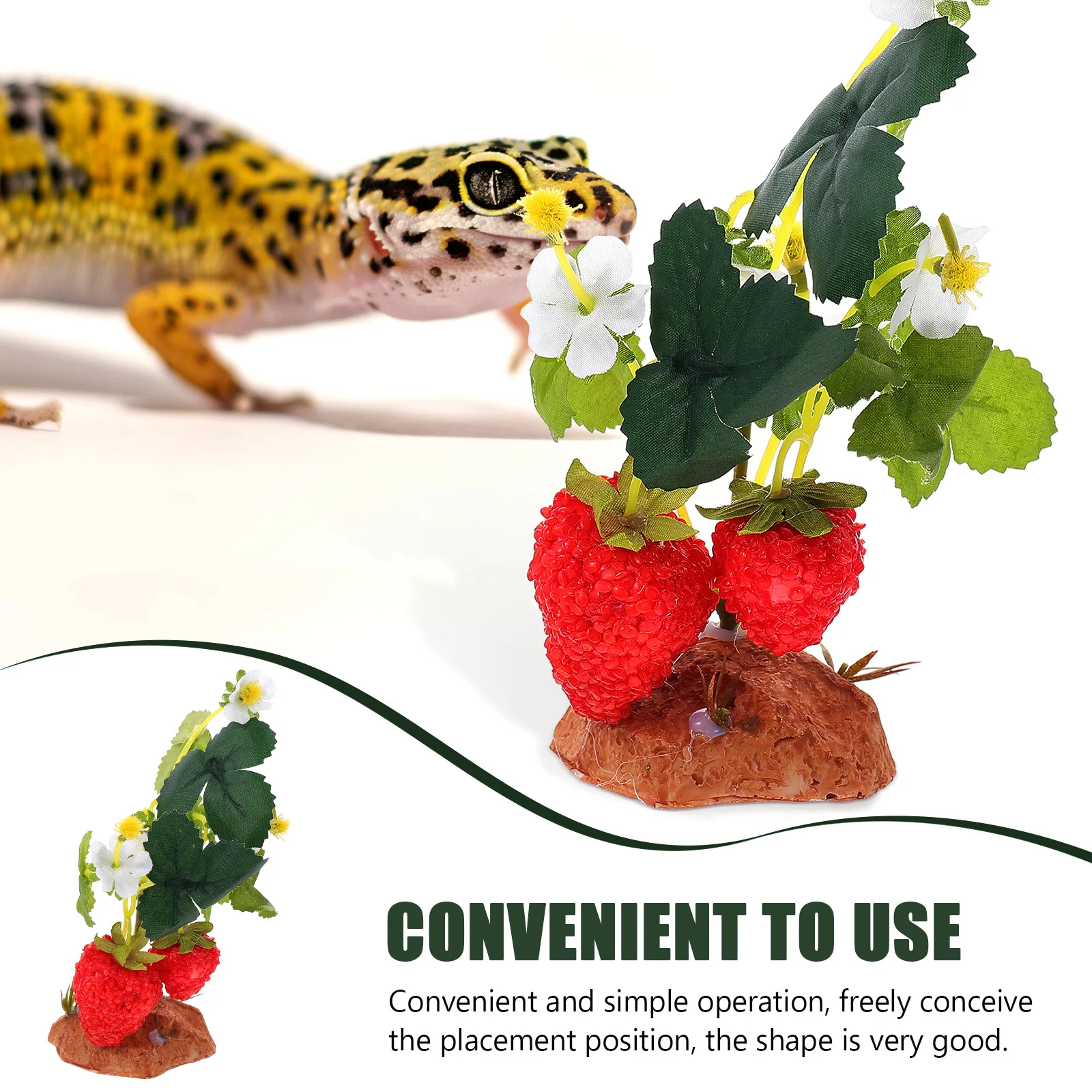 

Terrarium Fake Plant Reptile Hide Decor Artificial Green Plants for Reptile Terrarium Resin Landscape Plant Decor Habitat