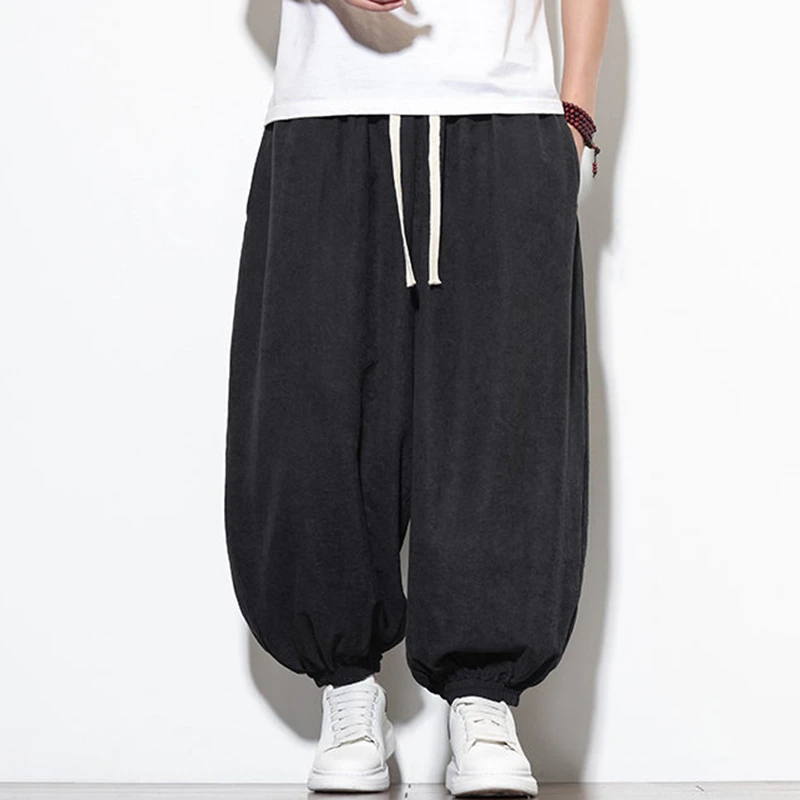 

Мужские брюки-шаровары оверсайз, новинка 2026 года, весенние, в японском стиле, однотонные, свободные, удобные, повседневные, N099