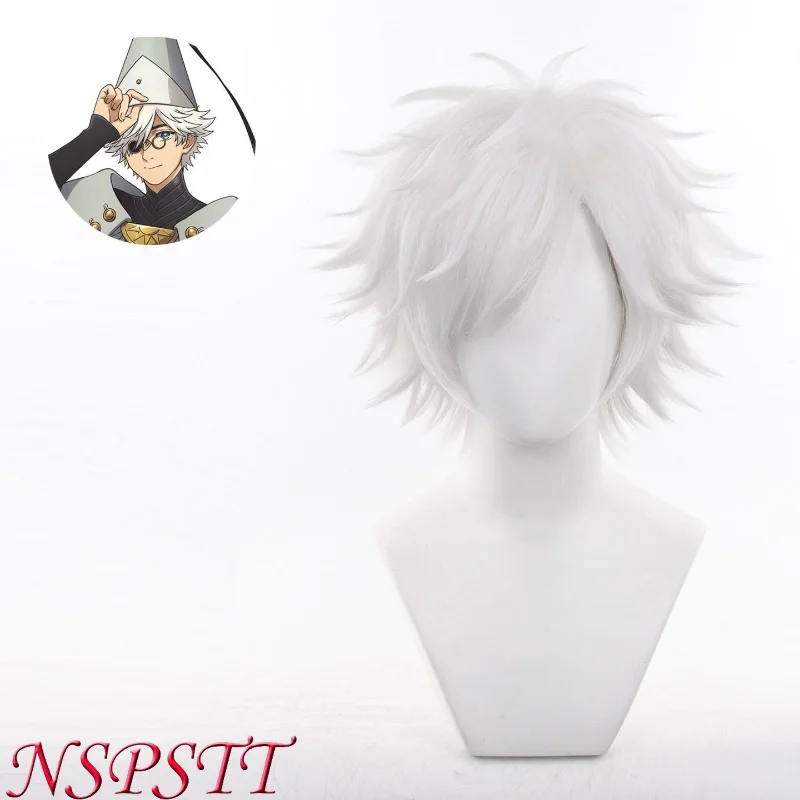 

NSPSTT Witch Hat Atelier Qifrey Cosplay Wig 30CM Short Straight Heat Resistant Synthetic Hair for Anime Costume Party