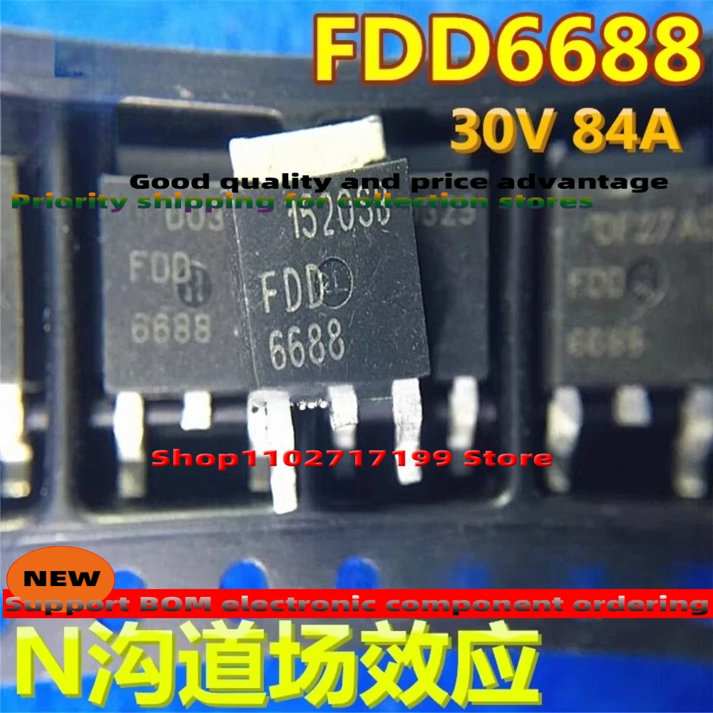 

10PCS/LOT FDD6688 mosfet TO-252 30V 84A