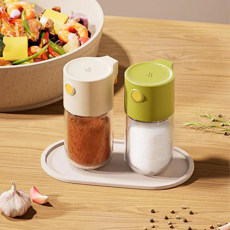 Salt Dispenser Pepper Salt Glass Dispenser Shakers Bottle Portable Sealed Seasoning Bottle Jar For Sugar Salt Condiment