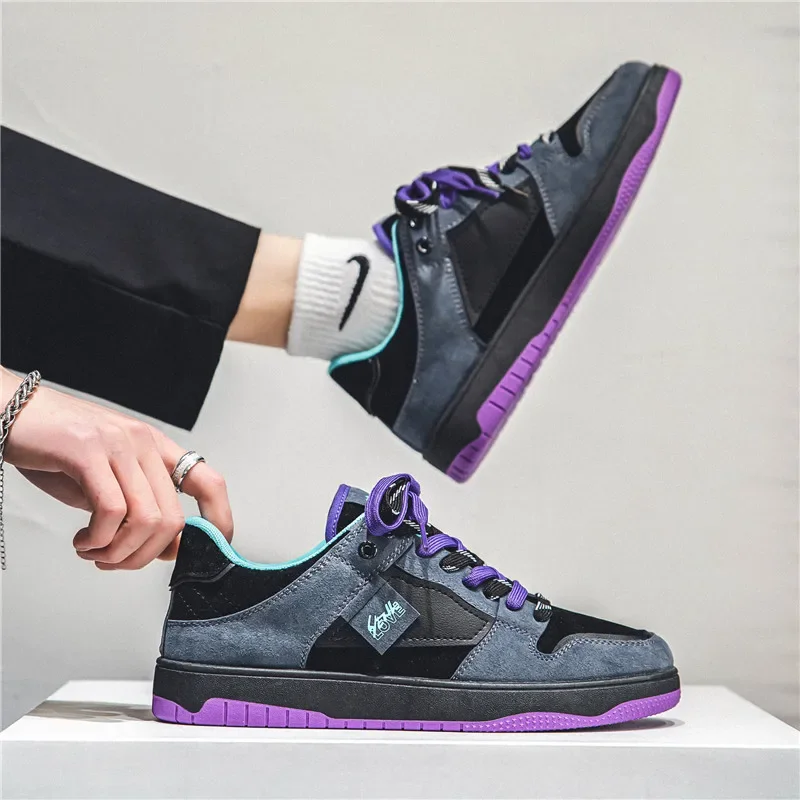 ChimDesigner-Baskets violettes pour hommes, Chaussures de course confortables, Chaussures de sport décontractées, Marque tendance, Automne, 2023