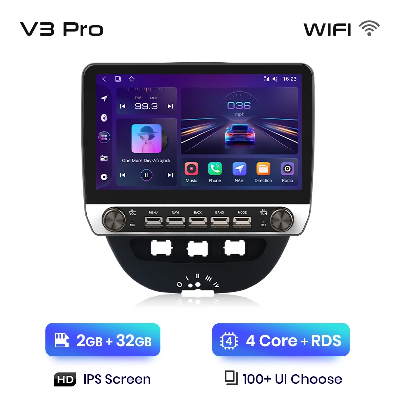 Junsun draadloze Carplay Android Auto radio voor Peugeot 107 Toyota Aygo Citroen C1 2005-2014 multimediaspeler navigatie stereo