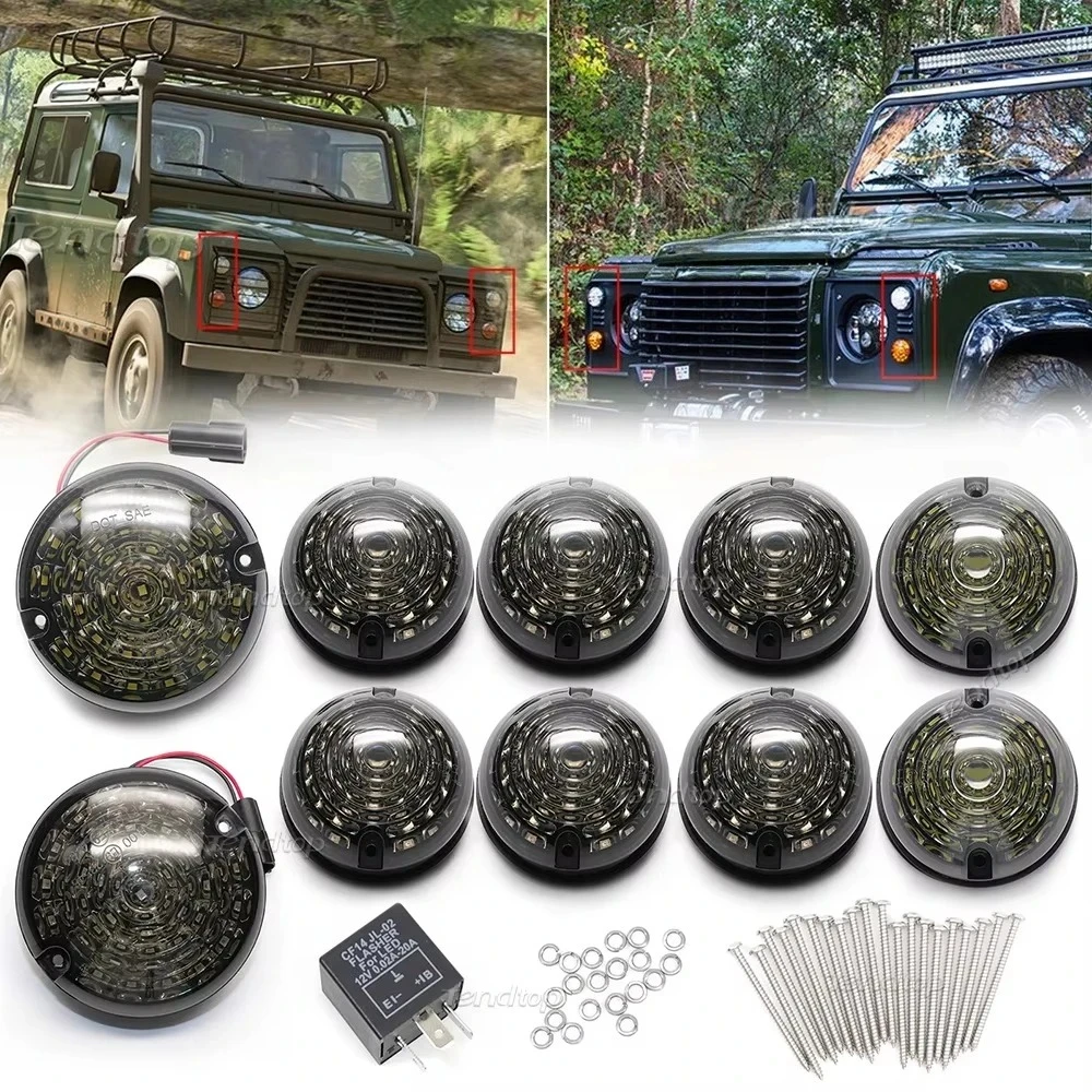 10PCS LED Upgrade Kit Front Rear Signal Stop Fog Reversing License Plate Light For Land Rover Defender 90 110 Indicator Lamps