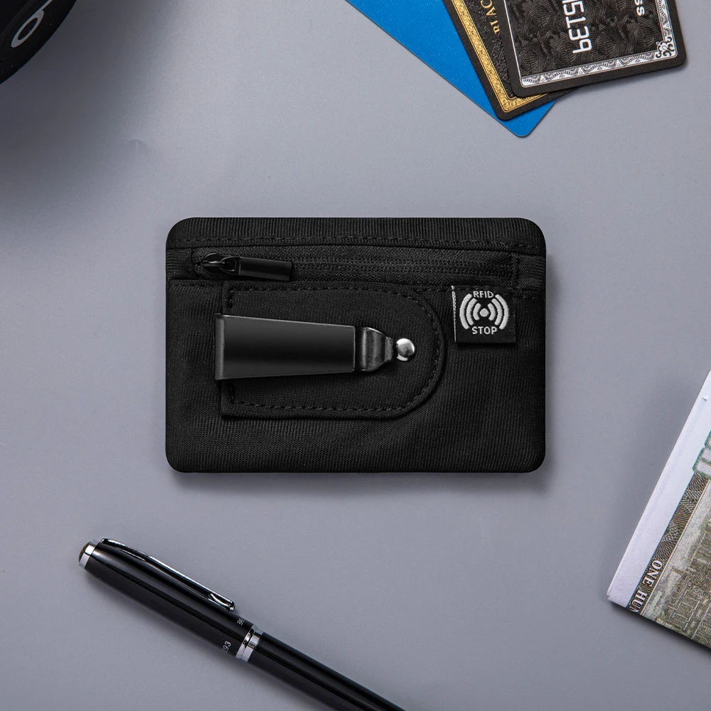 RFID Hidden Clip Slim Wallet, RFID Blocking Function Credit Travel Card Holder， Credit Card/Id Holder for Women & Men