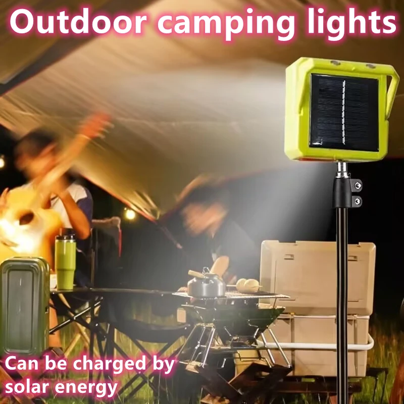 مصباح التخييم في الهواء الطلق فانوس التخييم الشمسية القابلة لإعادة الشحن LED مصباح الخيمة مع المغناطيس قوية قوة البنك مصباح الطوارئ 3600mAh