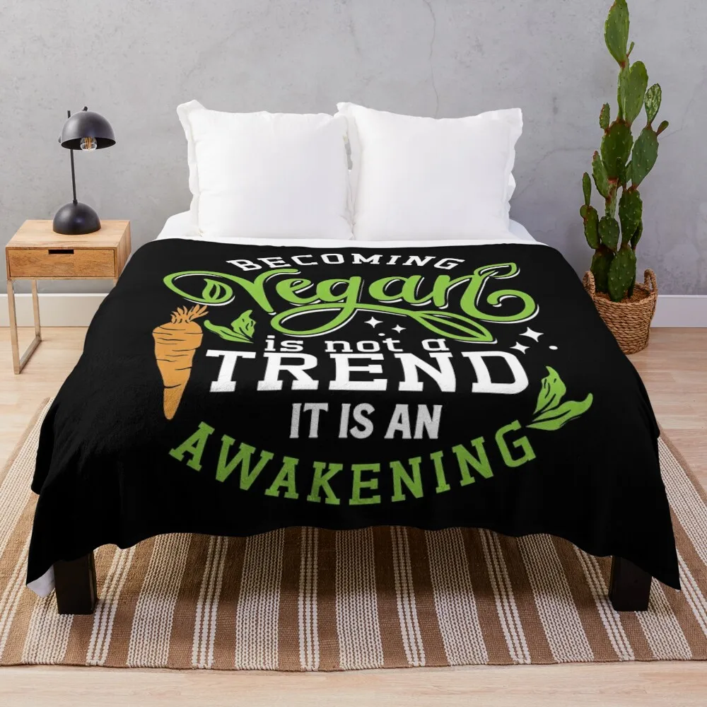 

Vegan Chef Becoming Vegan Is Not A Trend Veganism Throw Blanket Picnic decorative Blankets