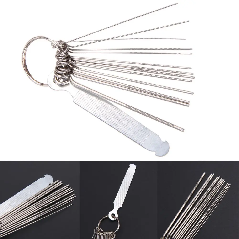 SMIEA กีตาร์ Nut Slotting สะพาน Pin Hole Slot File Kit Saw Rods Filing Set Luthier