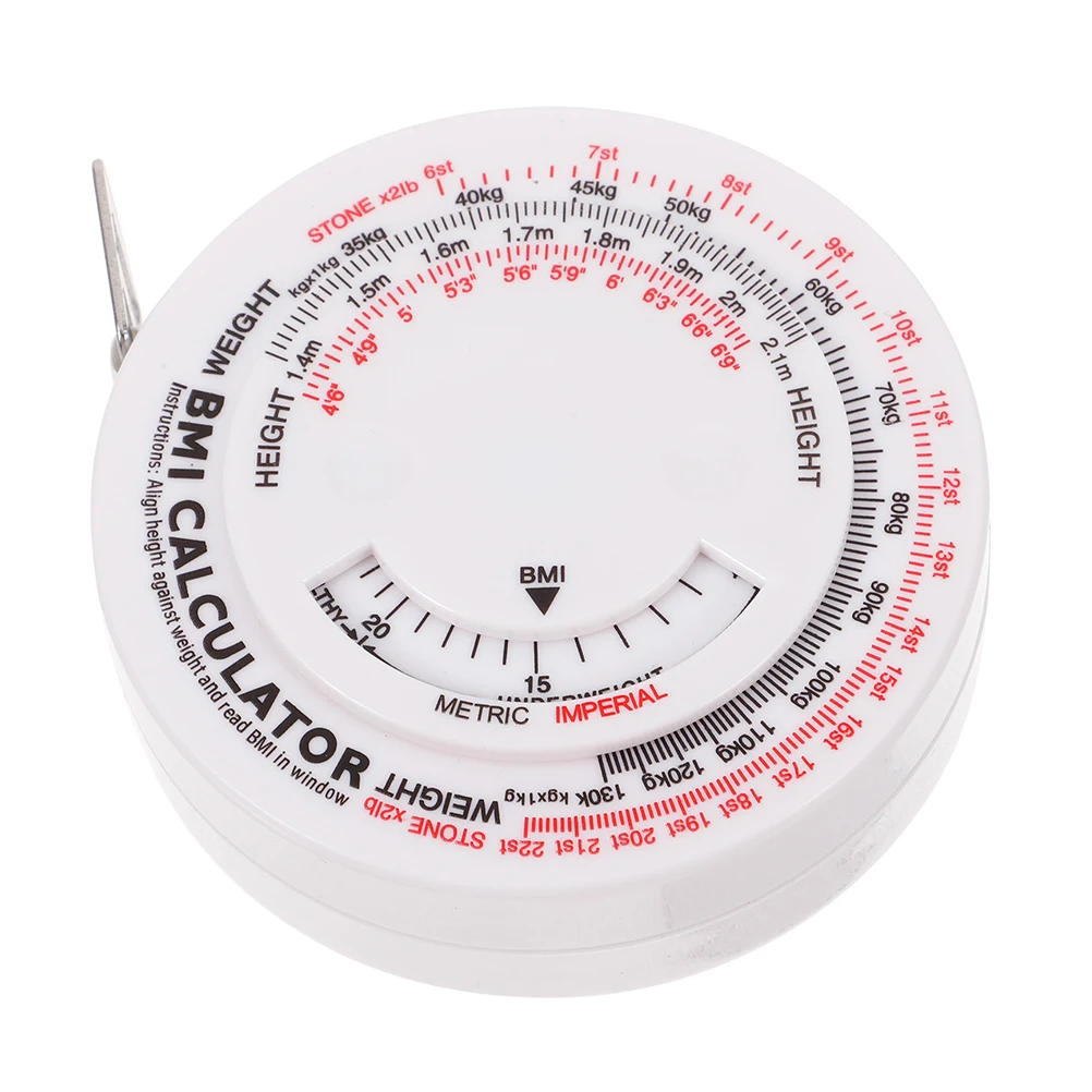 

Round Body Tape Measure 1.5m Retractable Bmi Calculator Waist Monitoring Tool Body Tape Measure