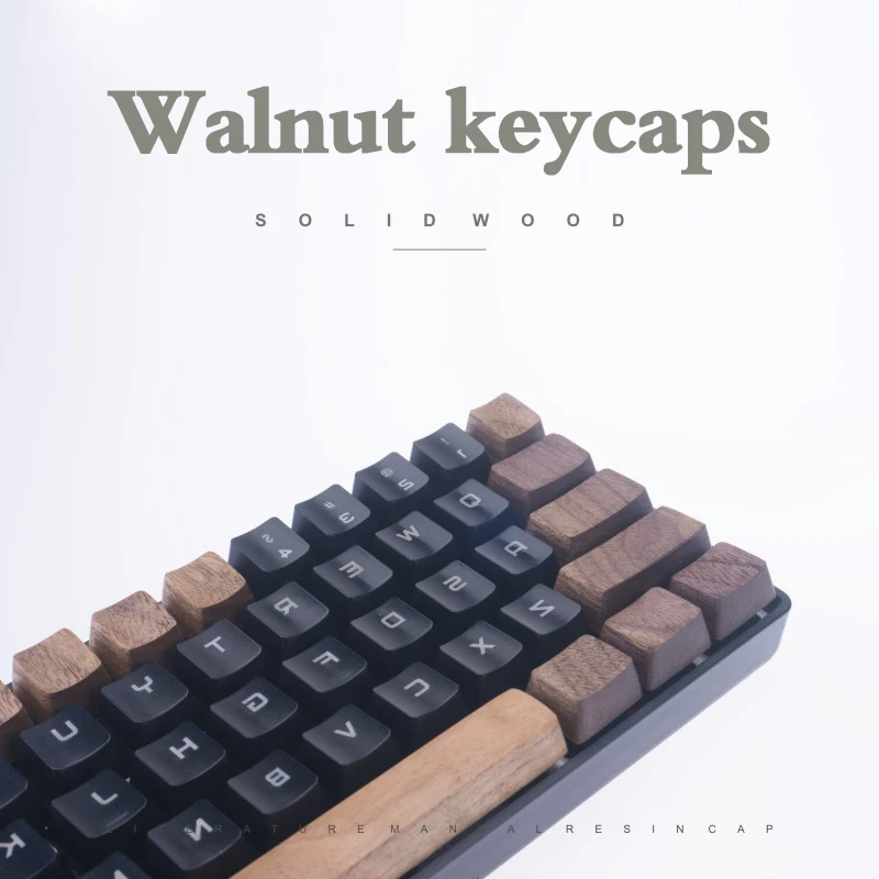 Kashcy ahşap mekanik klavye için klavye ceviz masif ahşap keycaps boşluklu Esc kiraz mx OEM