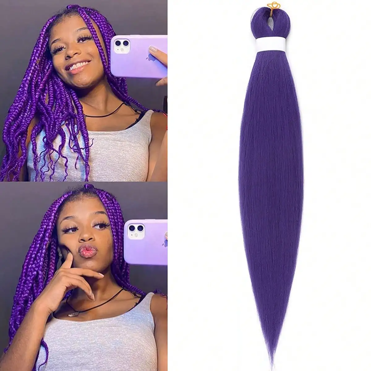 وصلة شعر مضفرة ممتدة مسبقًا، جديلة 26 بوصة بدون صندوق عقدة، كروشيه صناعي احترافي، جديلة EZ طبيعية