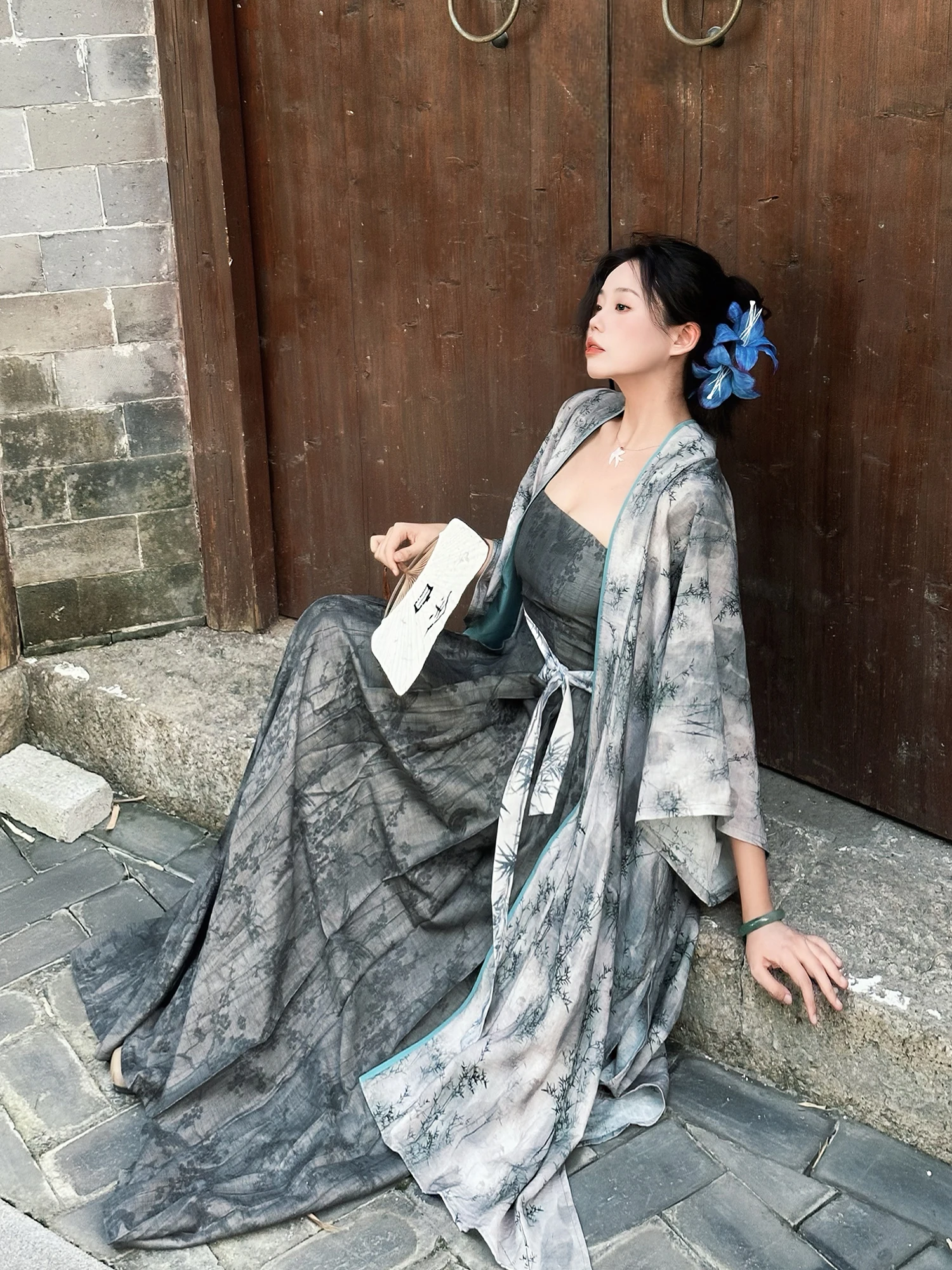 jupe-hanfu-longue-en-fiber-de-poly-pour-femmes-design-original-imprime-bambou-col-irt-taille-haute-jupe-trapeze-v-ne-seven-sve