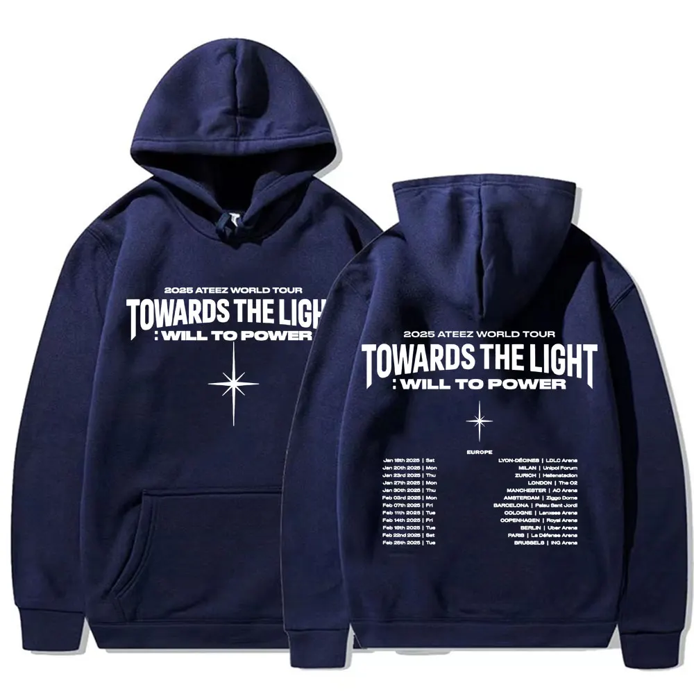 2025 Ateez World Tour Towards The Light: Will To Power Pullovers Men Women Korean Fashion Hip Hop Long Sleeve Sweatshirt Hoodies