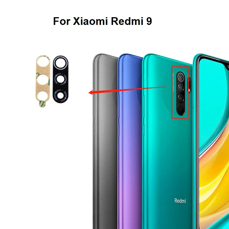 Back Camera Glass For Xiaomi Redmi 9 Rear Camera Lens With Glue Sticker Adhesive M2004J19G M2004J19C
