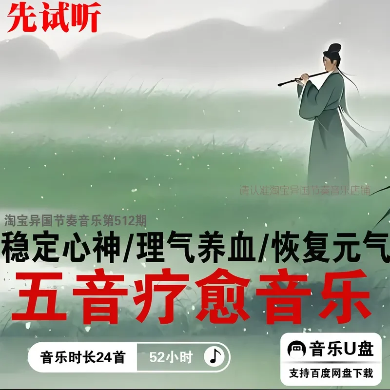 Five Tone Healing Music Five Element Traditional Chinese Medicine Health Care Anxiety Insomnia Pain Sound Source U Disk
