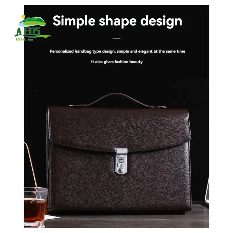 AED5-Office Business Briefcase With Combination Lock High Capacity Document Handbag For Business Office Meeting