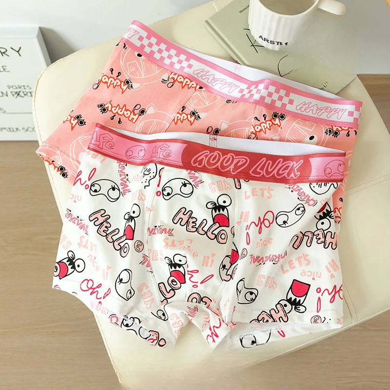 Men Trunks Cute Cartoon Printed U Convex Pouch Underwear Teen Breathable Panties Sweat Absorption Knickers Man Boxershorts