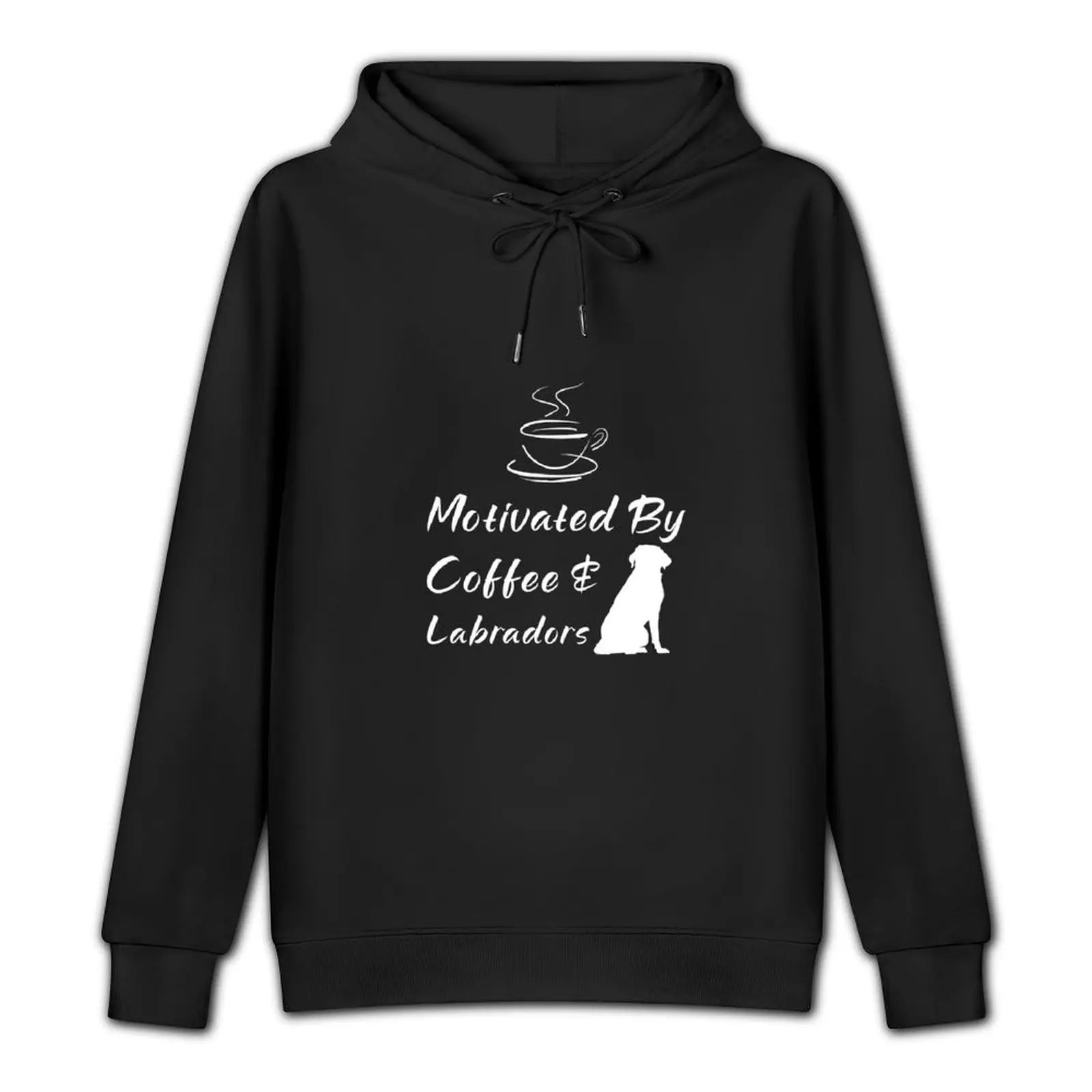 Motivated By Coffee And Labradors Pullover Hoodie anime clothes mens clothing men's autumn clothes autumn hoodie