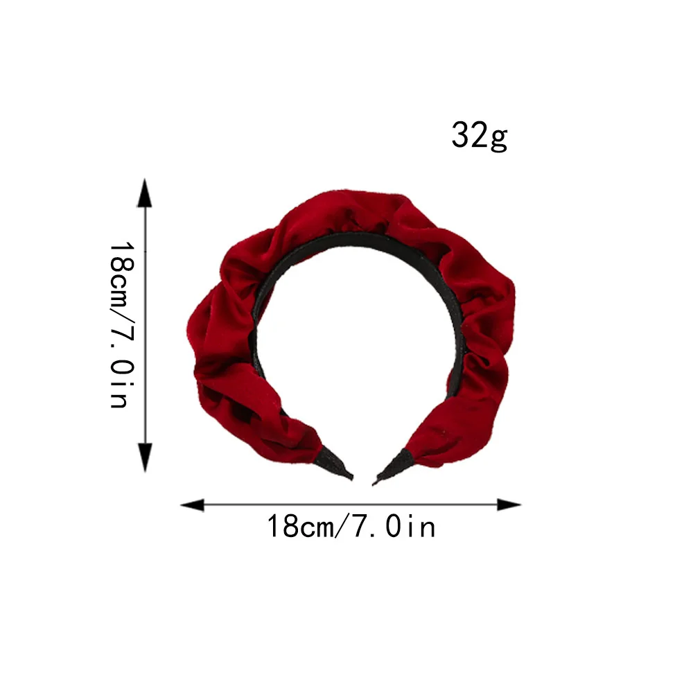 Fashion Hair Hoop Hair Bands for Women Girls Flower Solid Color Slik Headbands Pleated Wide Hairband Hair Accessories Headwear