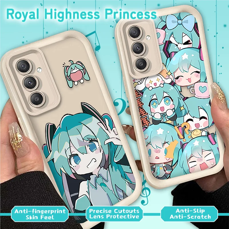 Etui na telefon Hatsune Miku, urocze, matowe, do Samsung Galaxy A16 A26 A36 A56 A05 A05S A15 A25 A35 A55 A54…