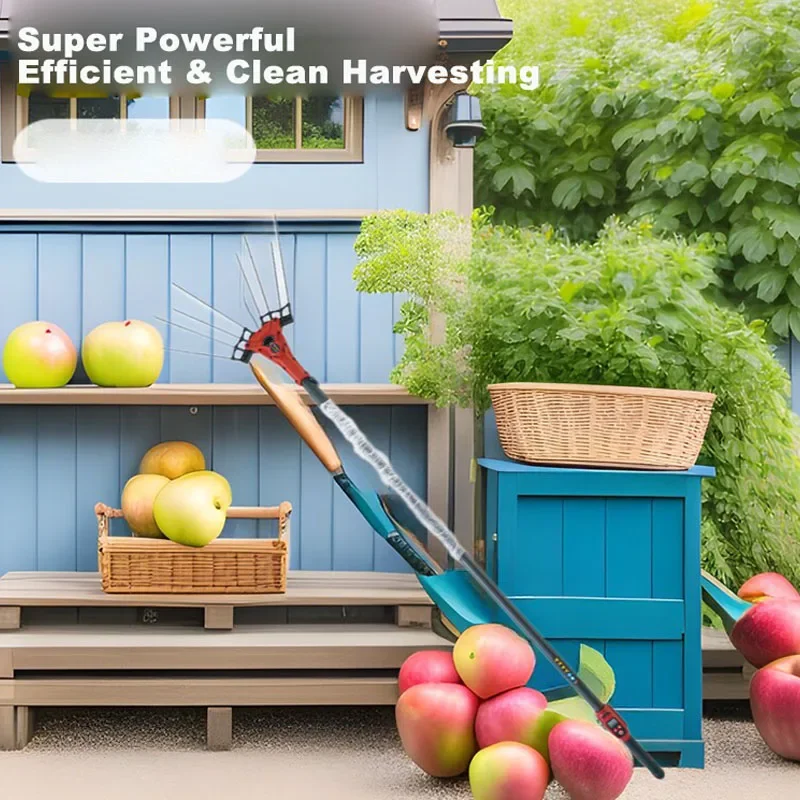 Electric Long‑Pole Fruit Picker Telescopic High‑Orchard Harvesting Apparatus Portable Tree Fruit Picking Tool for Orchard