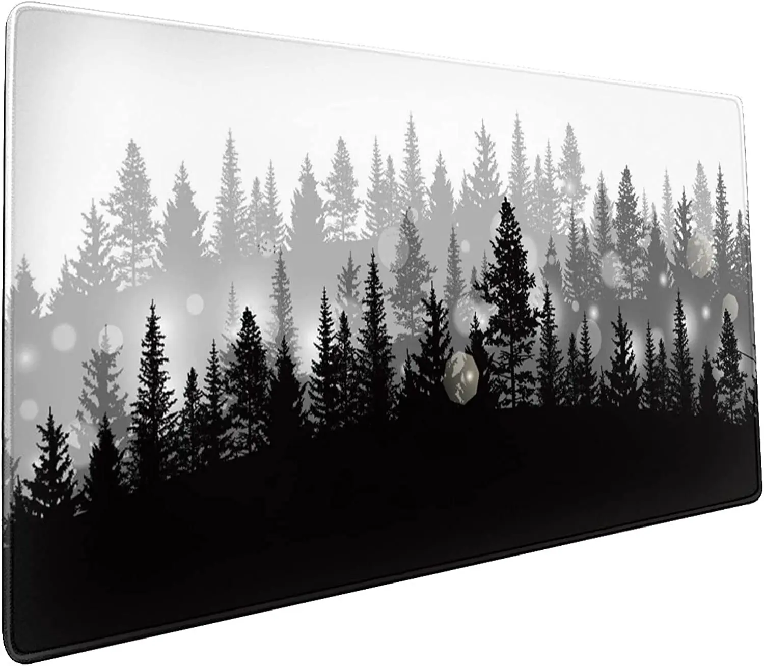 Misty Forest Light Dazzling Mouse Pad Mousepad Accessories Extended XL Stitched Edge Rubber Sole 31.5X11.8