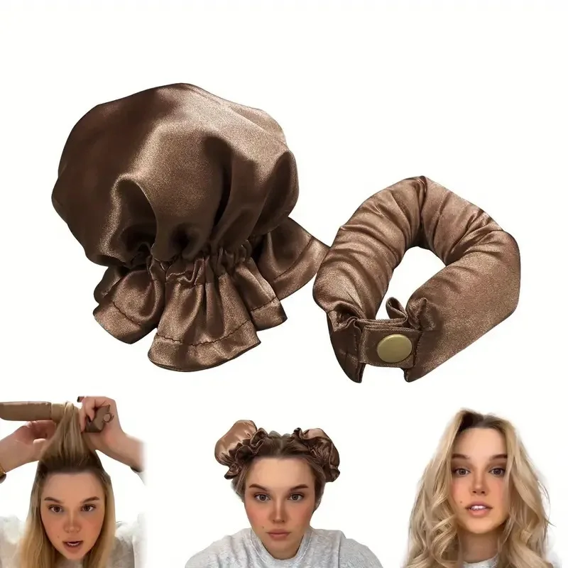 No Heat Curling Rods for Overnight Waves - Soft Hair Rollers Set with Bonnet & Clips, Heatless Curl Kit for Natural Beachy Hair