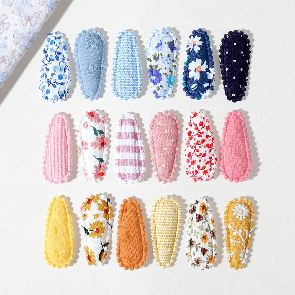 

240pc Mini Baby Hair Clips 1.4Inch Dot Plaid Floral Print Snap Drop Clips Baby Girls Hair Clamp Pins BB Barrettes Kids Bulk Pack