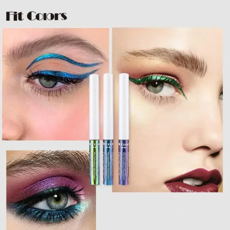 

Heallor Golden Blue Green Liquid Eyeliner Chameleon Liquid Eye Liner Metallic Colorful Glitter Eyeliner Stage Show Party Festiva