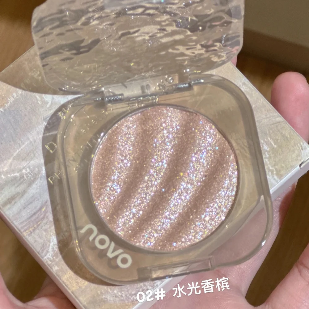 Diamond Glitters Sculpture Highlighter Powder Palette Long-Wearing Shimmer Facial Highlight Face Illuminator Soft Glow Makeup